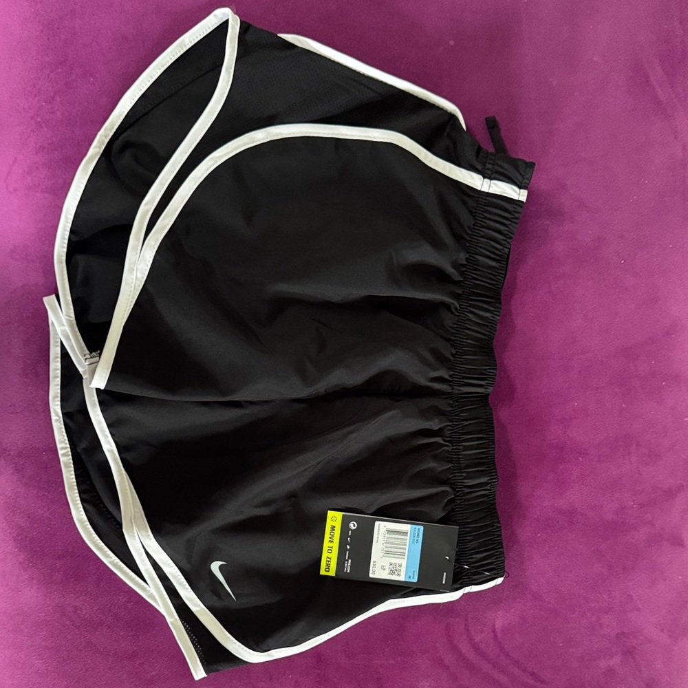 Nike Black Athletic Shorts with White Accents